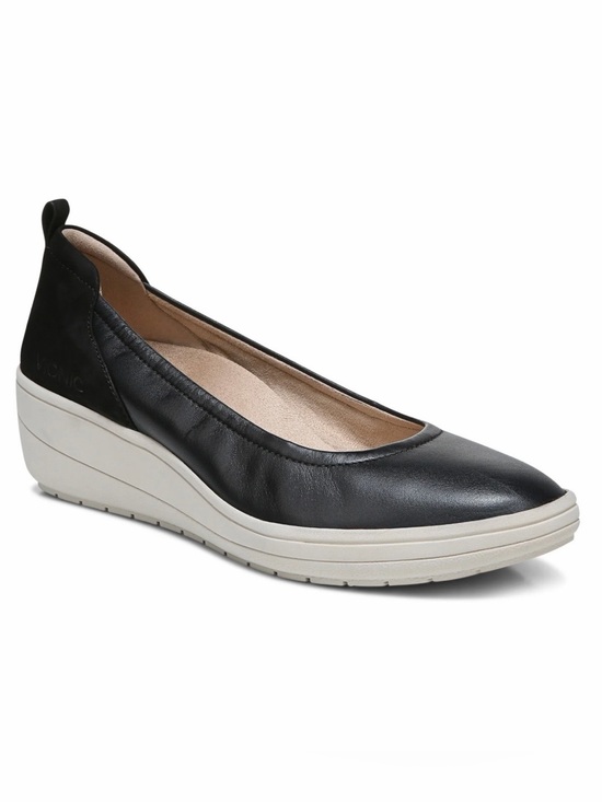 Vionic Shoes - Vionic Jacey Black Wedge Leather -  Women's Comfort Shoe